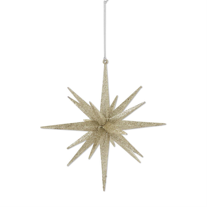 18 point Champagne Glitter Star Ornament