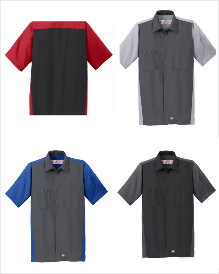 1940s Cadillac Red Kap Short Sleeve Two-Tone Mechanic Shirt