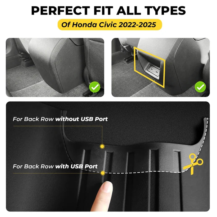 3W Honda Civic 2022-2025 (Non Hatchback) Custom Floor Mats Cargo Liner TPE Material & All-Weather Protection Vehicles & Parts 3Wliners