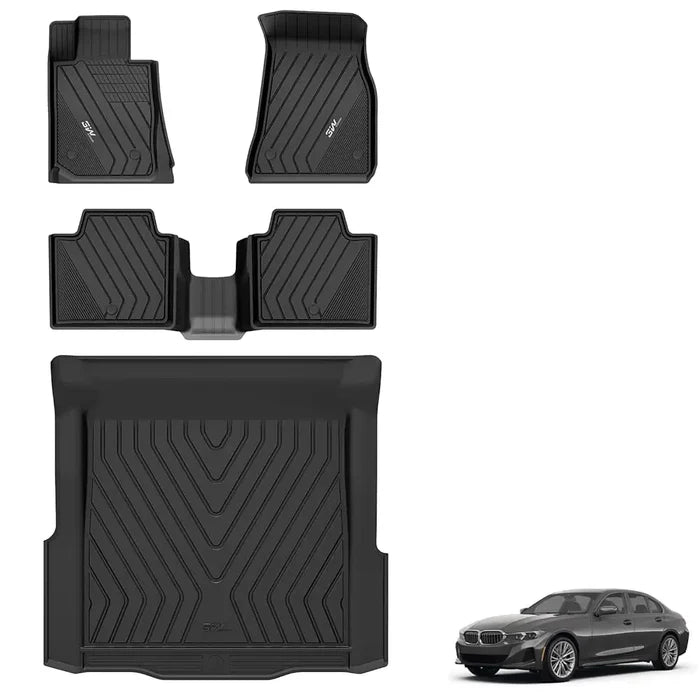 3W BMW 2019-2025 G20 BMW 3 Series 330i 330e Sedan (NOT for GT) Custom Floor Mats Thorex™ All-Weather Protection - 3Wliners