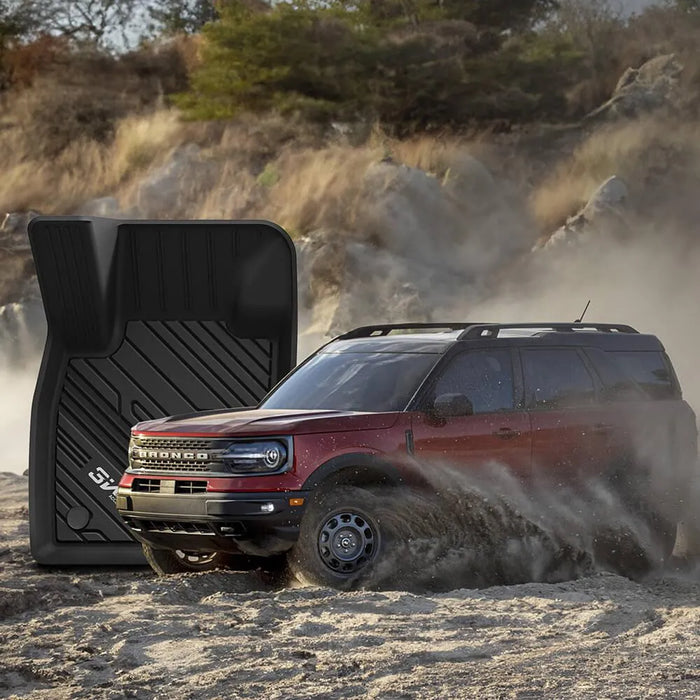 3W Ford Bronco Sport 2021-2024 Floor Mats TPE Material & All-Weather Protection Vehicles & Parts 3Wliners