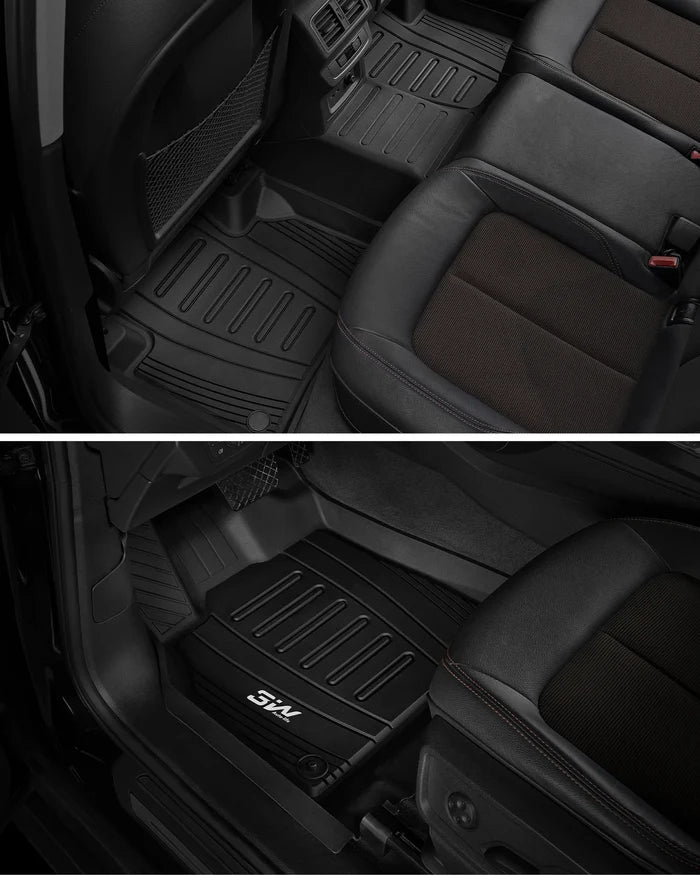 3W Floor Mats Fit 2021-2023 Hyundai Santa Fe Gas, TPE All-Weather
Custom Fit 1st & 2nd Row Liners, No Gaps No Odor, Black