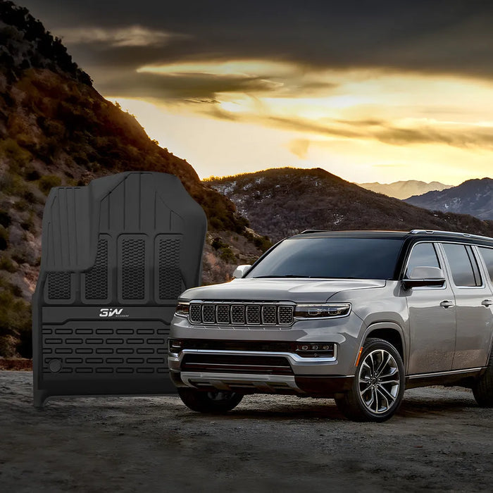 3W Jeep Grand Wagoneer 2022-2024 Custom 7 seat Floor Mat Trunk Mat TPE Material & All-Weather Protection Vehicles & Parts 3Wliners