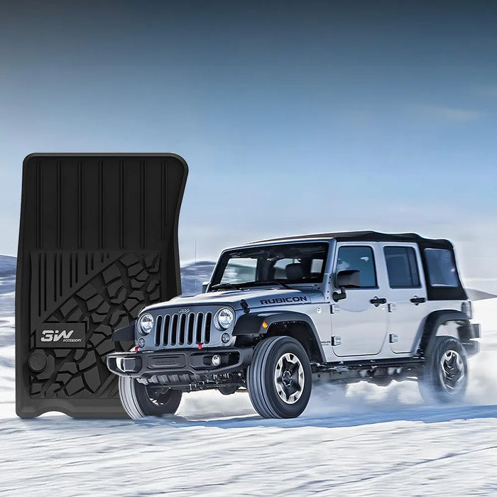 3W Jeep Wrangler JKU 2013-2018 Unlimited 4 Door Only Custom Floor Mats TPE Material & All-Weather Protection Vehicles & Parts 3Wliners