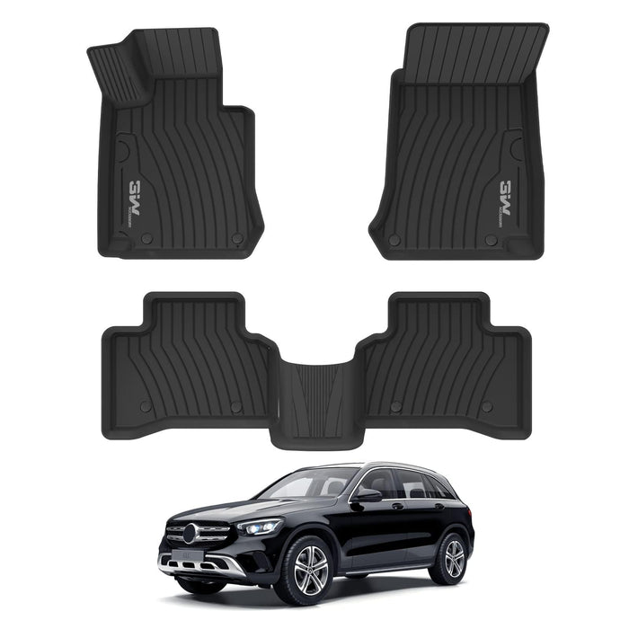 3W Mercedes-Benz GLC 2016-2022 Custom Floor Mats / Trunk Mat (Trunk Mat Not Fit Coupe Well) TPE Material & All-Weather Protection Vehicles & Parts 3Wliners