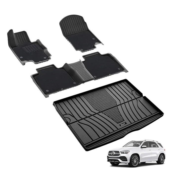 3W Mercedes-Benz GLE 2020-2025 (Not Fit Coupe) Custom Floor Mats / Trunk Mat Thorex™ All-Weather Protection - 3Wliners