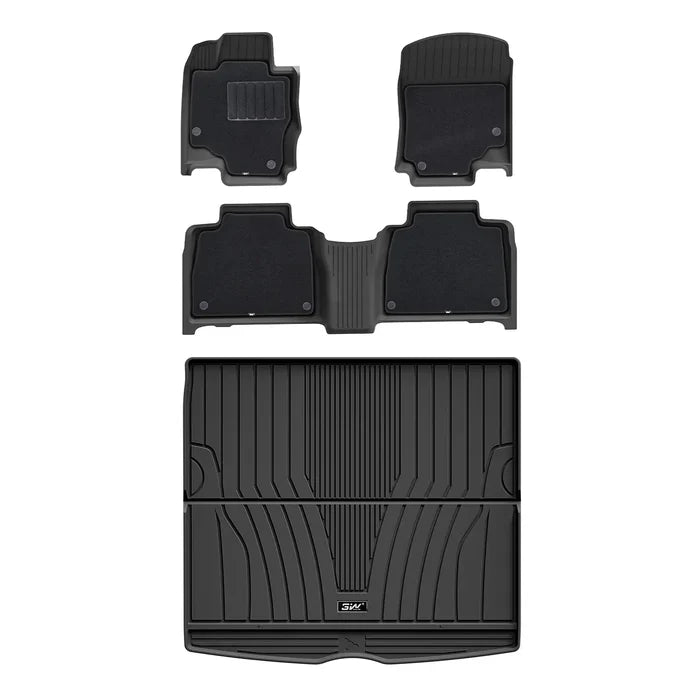 3W Mercedes-Benz GLE 2020-2025 (Not Fit Coupe) Custom Floor Mats / Trunk Mat Thorex™ All-Weather Protection - 3Wliners