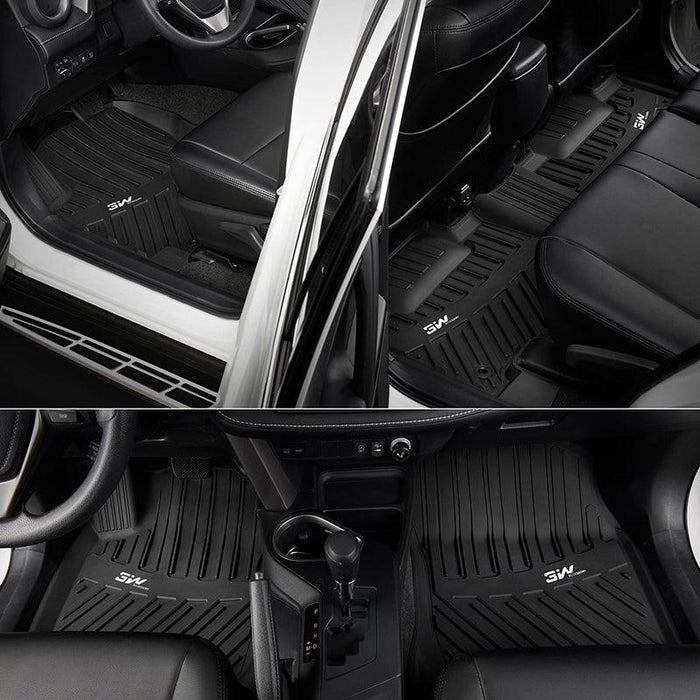 3W Toyota RAV4 2013-2018 (Nor for Hybrid or Prime) Custom Floor Mats TPE Material & All-Weather Protection Vehicles & Parts 3Wliners