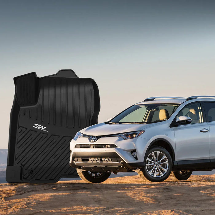 3W Toyota RAV4 2013-2018 (Nor for Hybrid or Prime) Custom Floor Mats TPE Material & All-Weather Protection Vehicles & Parts 3Wliners