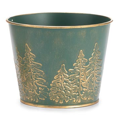 6" EMBOSSED TREES POT COVER