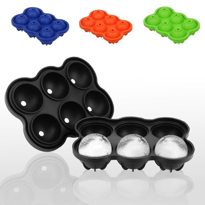 Gadget Gerbil Large Ice Cube Maker Silicone Mold 6 Cell Big Sphere Ice Ball Tray Whiskey Wine Cocktail Party Bar Accessories