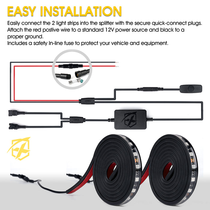 60" RGB Truck Bed Strip Lights | Spire 2 Series