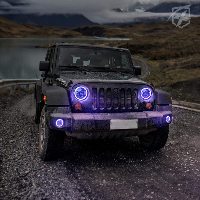 7"  RGB Headlight & Fog Light With Halo Kit | Aura Series