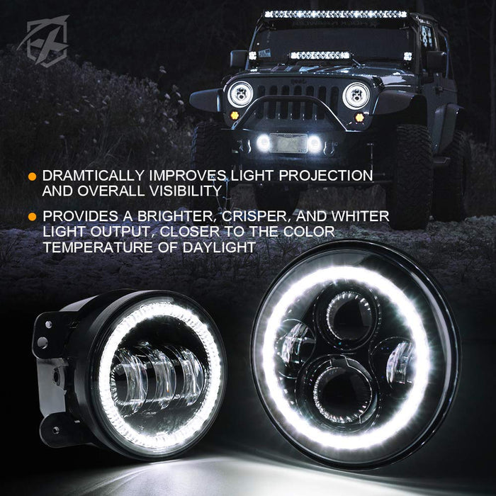 Xprite LED Headlight Assembly for Jeep Wrangler JK JL