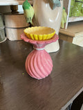 8" Ruffled Whimsy Bud Vase Pink