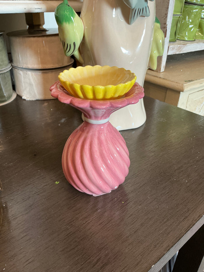 8" Ruffled Whimsy Bud Vase Pink