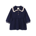 Adeline Ruffle Collar Sweater Knit Baby Dress (Organic Cotton)