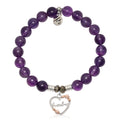 Amethyst Gemstone Bracelet with Heart Grandma Sterling Silver Charm