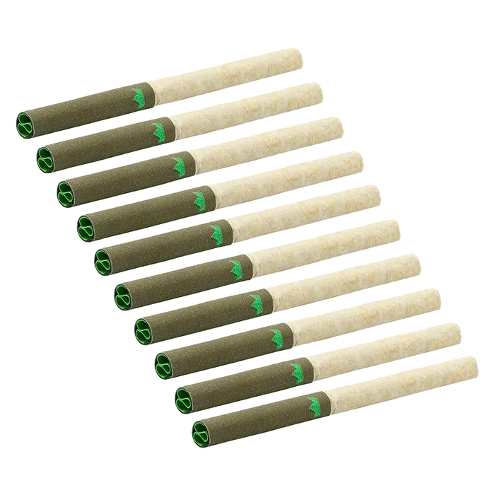 A horizontal arrangement of ten Animal Rntz Redees Pre Rolled 0.4 g pre-rolls against a plain white background.