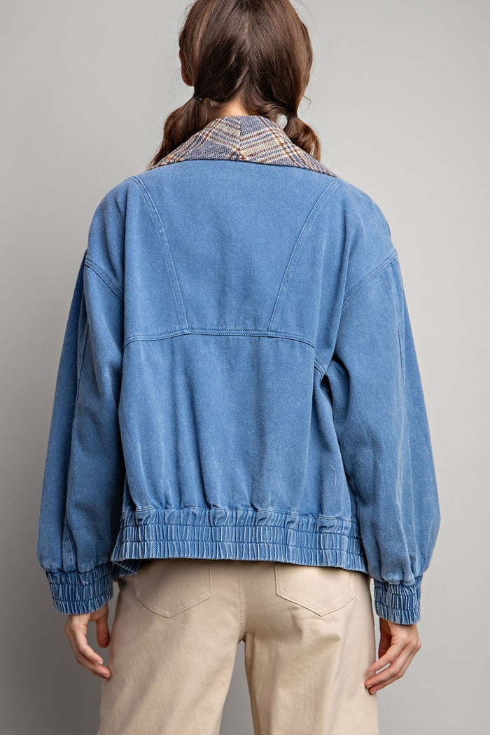 Aria Denim Plaid Jacket