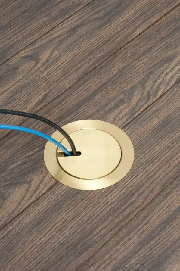 Arlington FLBC4580MB In Box Cover Kit With Stamped Steel Flange, Plated Covers - Brass-plated, w/ Decorator Style Receptacle - Ready Wholesale Electric Supply and Lighting