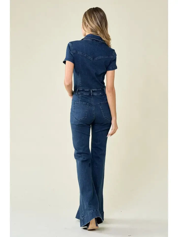 Bella's Bellbottom Denim Jumpsuit