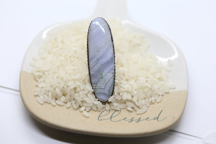 Blue Crazy Lace Agate Ring