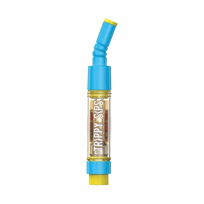 Front view of the Blue Lemonade Liquid Diamond Vape Cartridge, showing a sleek, cylindrical shape with a metallic connector.