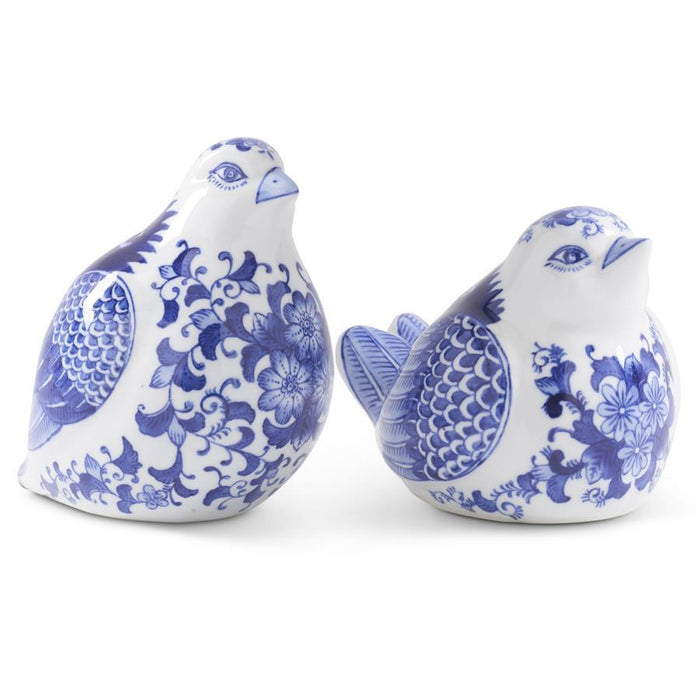 Blue & White Porcelain Floral Pattern Birds