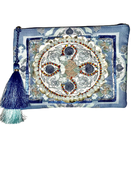 Boho Canvas Pouch - Azur