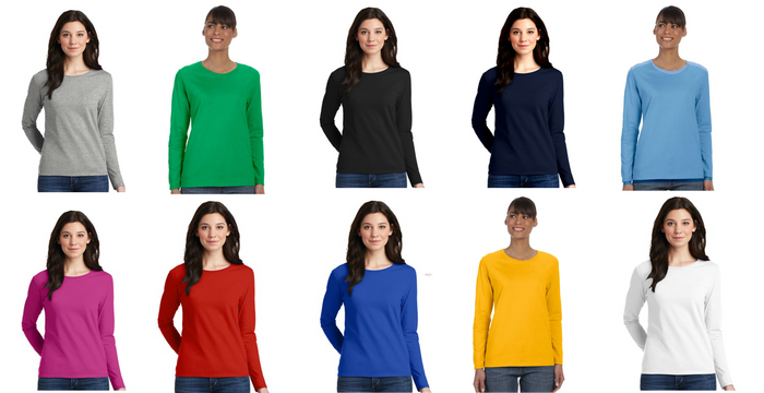 Buick Service Ladies' 5.3 oz. Gildan Heavy Cotton Missy Fit Long-Sleeve T-Shirt