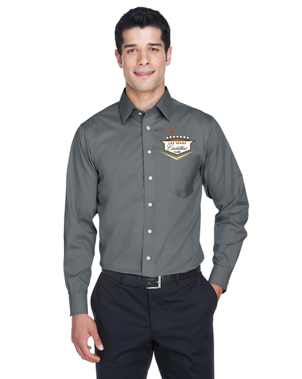 Cadillac Club Las Vegas Men's Crown Woven Collection™ Solid Stretch Twill Oxford