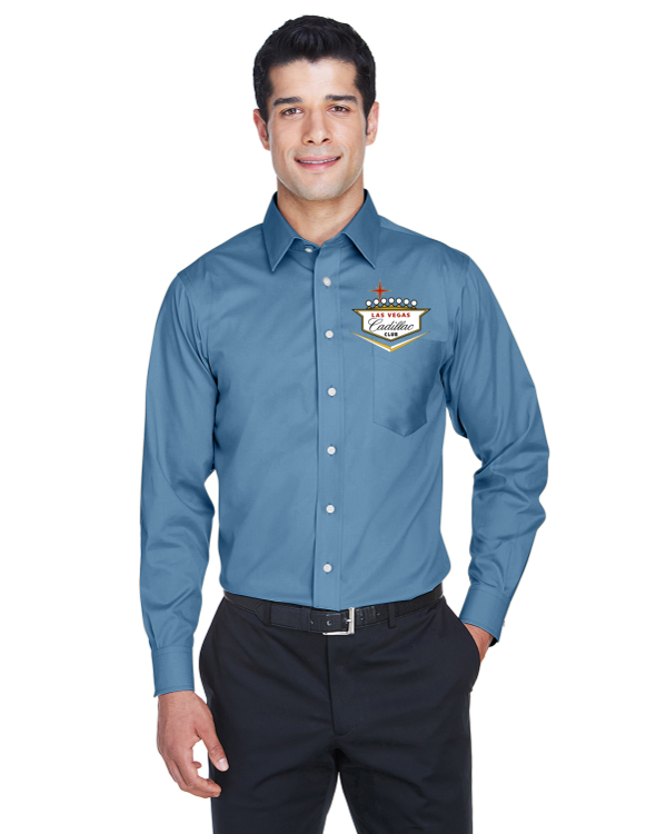 Cadillac Club Las Vegas Men's Crown Woven Collection™ Solid Stretch Twill Oxford