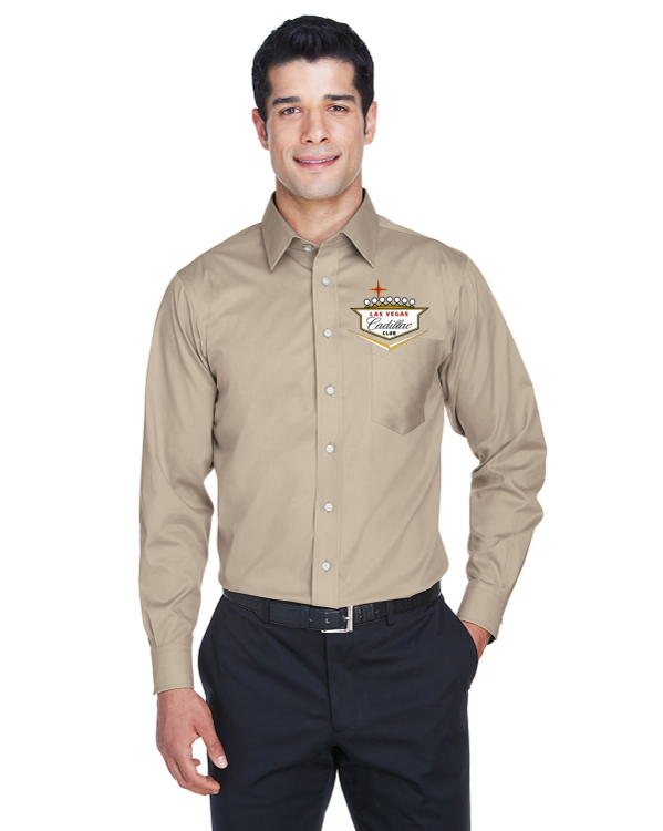 Cadillac Club Las Vegas Men's Crown Woven Collection™ Solid Stretch Twill Oxford