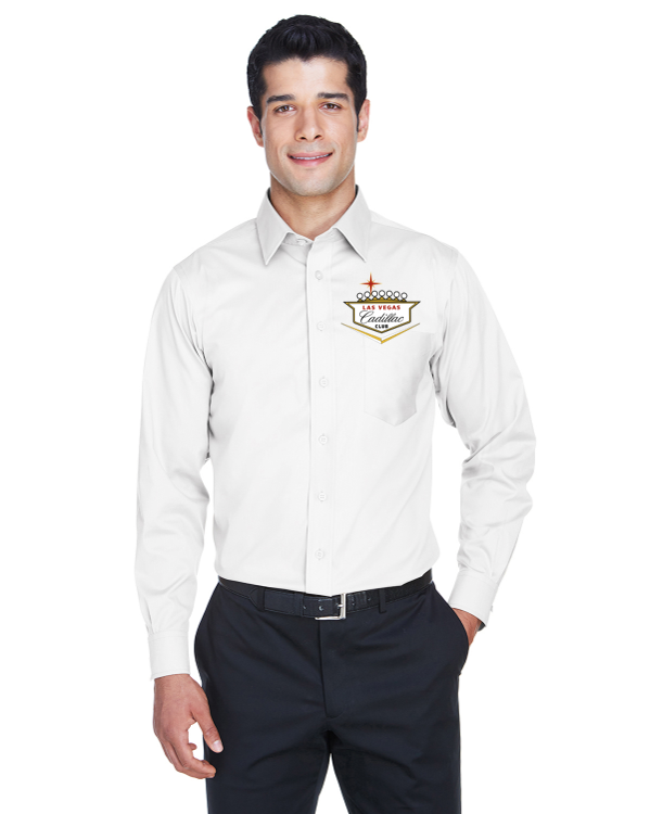 Cadillac Club Las Vegas Men's Crown Woven Collection™ Solid Stretch Twill Oxford