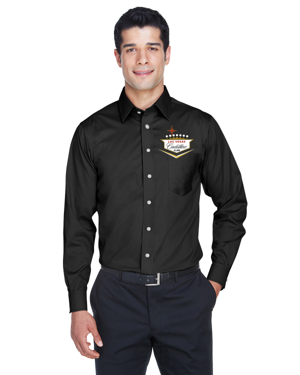 Cadillac Club Las Vegas Men's Crown Woven Collection™ Solid Stretch Twill Oxford
