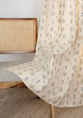 Casara Green Geometric Printed 100% Cotton Linen Curtain For Living Room | Light Reduction - Single Piece