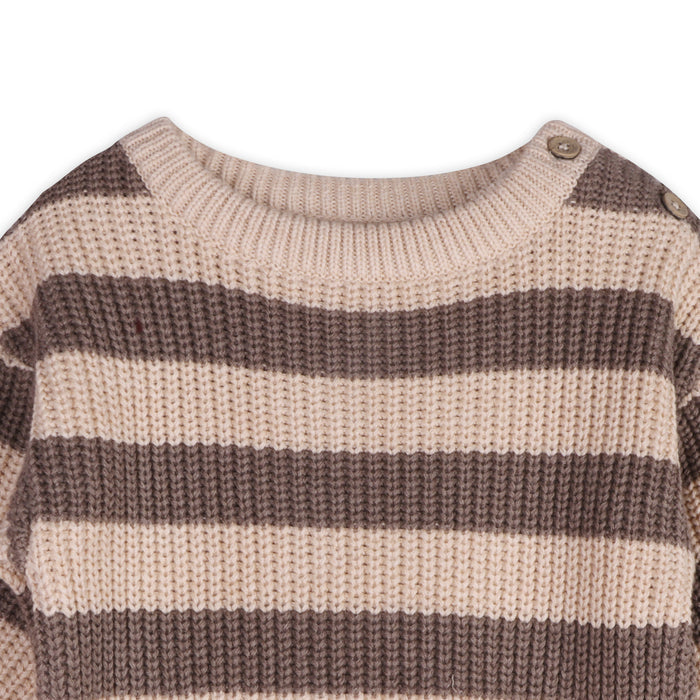 Casey Stripe Chunky Sweater Knit Baby Pullover (Organic Cotton)