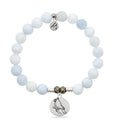 Celestine Stone Bracelet with Cardinal Sterling Silver Charm