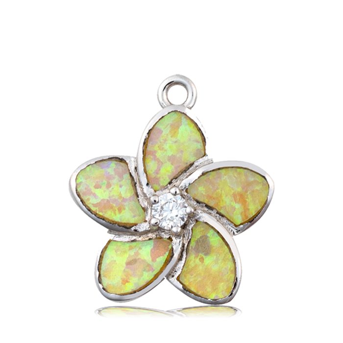 Celestine Stone Bracelet with Flower of Positivity Sterling Silver Charm