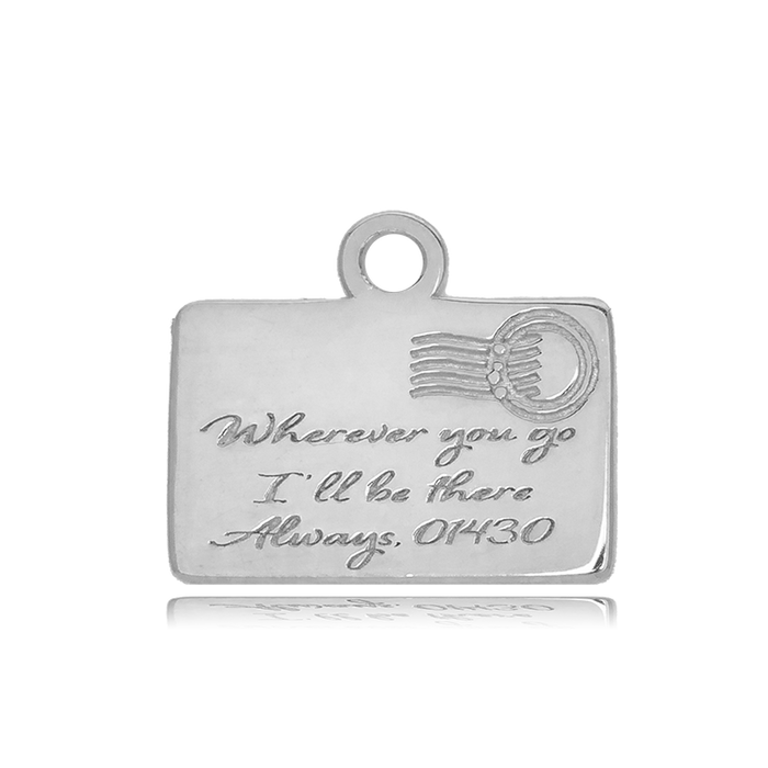 Celestine Stone Bracelet with Love Letter Sterling Silver Charm