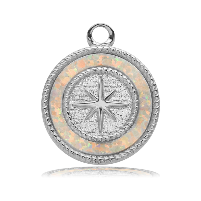 Celestine Stone Bracelet with North Star Sterling Silver Charm