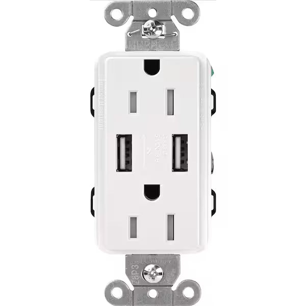 Claro 15 Amp USB Duplex Outlet - Ready Wholesale Electric Supply and Lighting