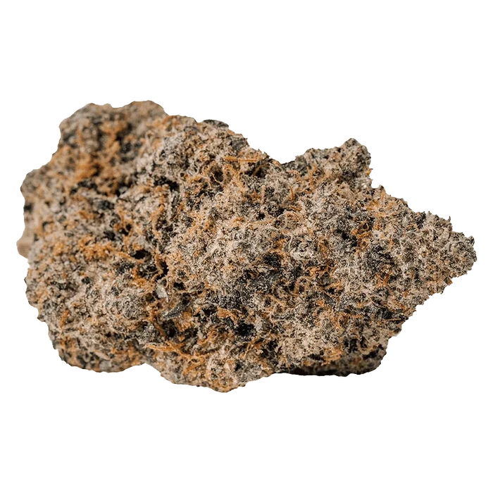 Close-up of Cool Aid Kush, showing a textured, brownish-green bud with visible detail and a natural, organic arrangement.