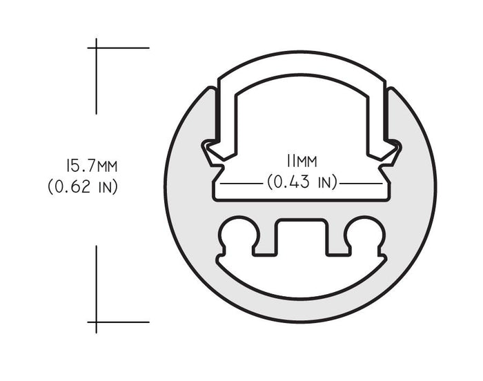 Core Lighting ALP-35-48 - 48" CYLINDRICAL SURFACE MOUNT PROFILE LED TAPE CHANNEL - Ready Wholesale Electric Supply and Lighting