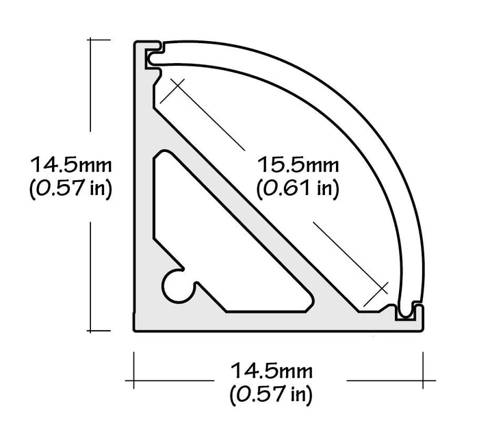 Core Lighting ALP50C-98 - 98" SURFACE MOUNT CORNER PROFILE LED TAPE CHANNEL - Ready Wholesale Electric Supply and Lighting