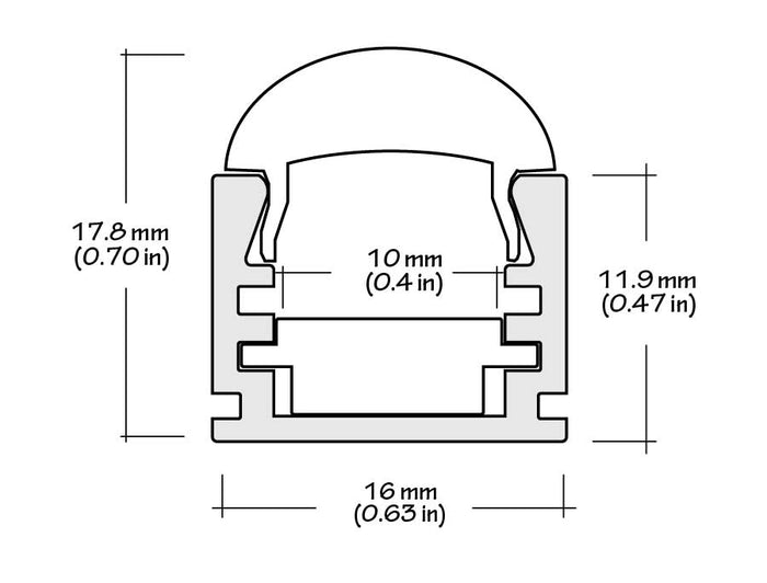 Core Lighting ALP65-48 - 48" SURFACE MOUNT PROFILE W/ OPTIC OPTIONS - LED TAPE CHANNEL - Ready Wholesale Electric Supply and Lighting
