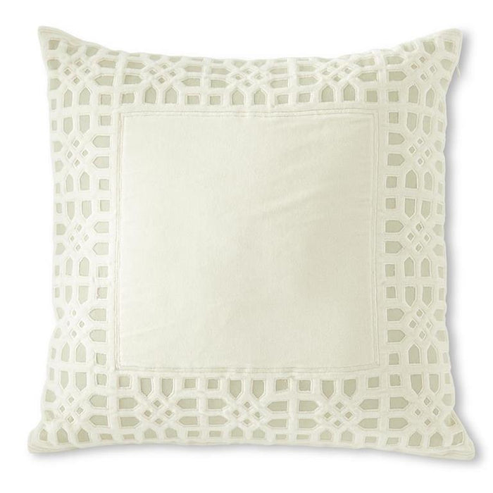 Cream Moroccan Cutout Cotton Velvet Pillow