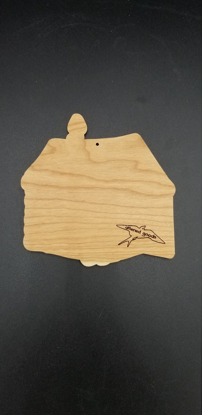 Custom cabin wooden ornament - Altered Goods