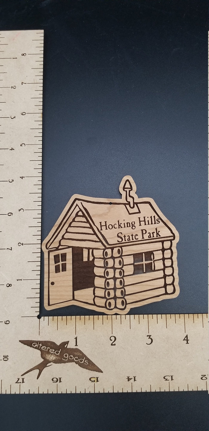 Custom cabin wooden ornament - Altered Goods